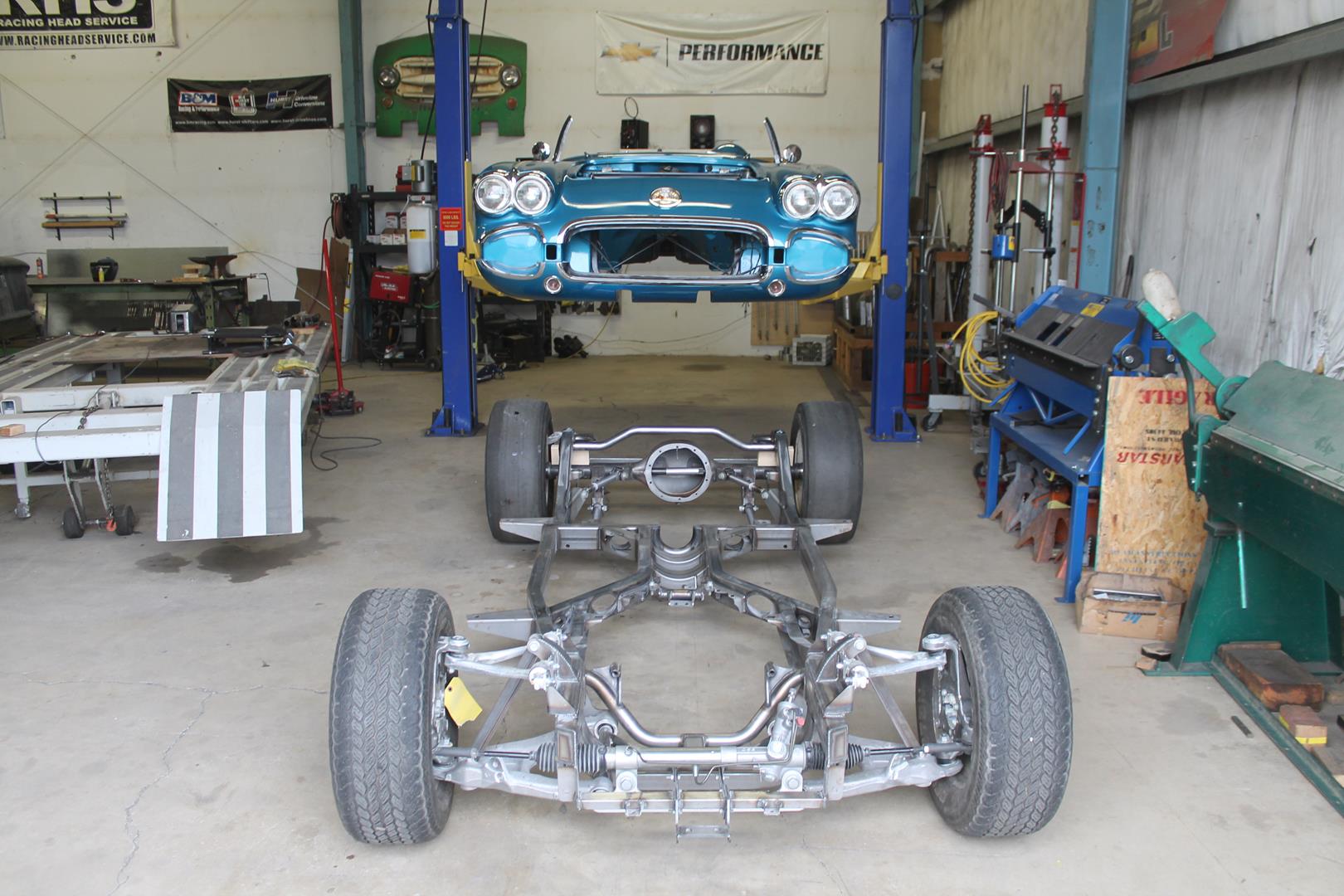 art morrison chassis body swap 1959 corvette metalworks
