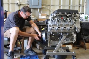 1964 Corvette LT5 engine mock up in Art Morrison chassis metalworks speedshop eugene oregon