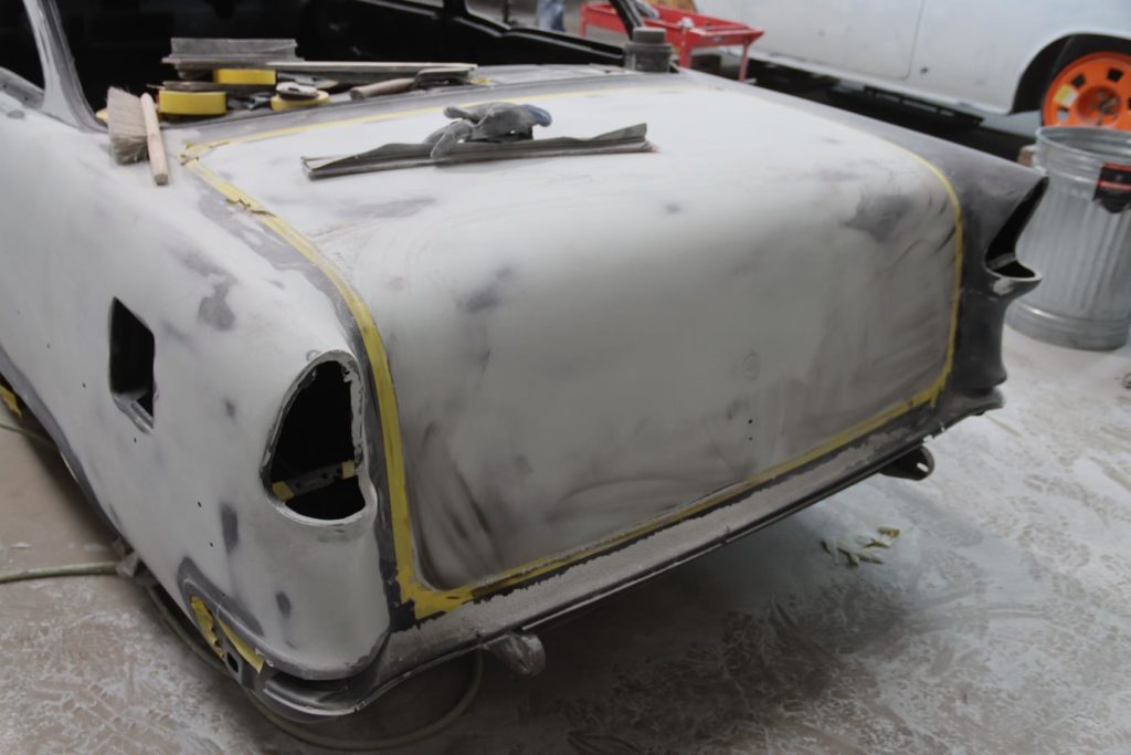 1955 chevy protouring body work starts metalworks speedshop eugene oregon