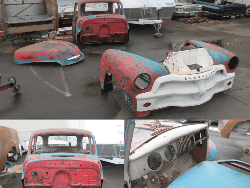 1954 chevy truck protouring before restoration metalworks speedshop eugene oregon