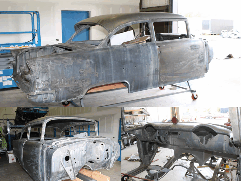 1955 chevy post protouring before restoration metalworks speedshop oregon