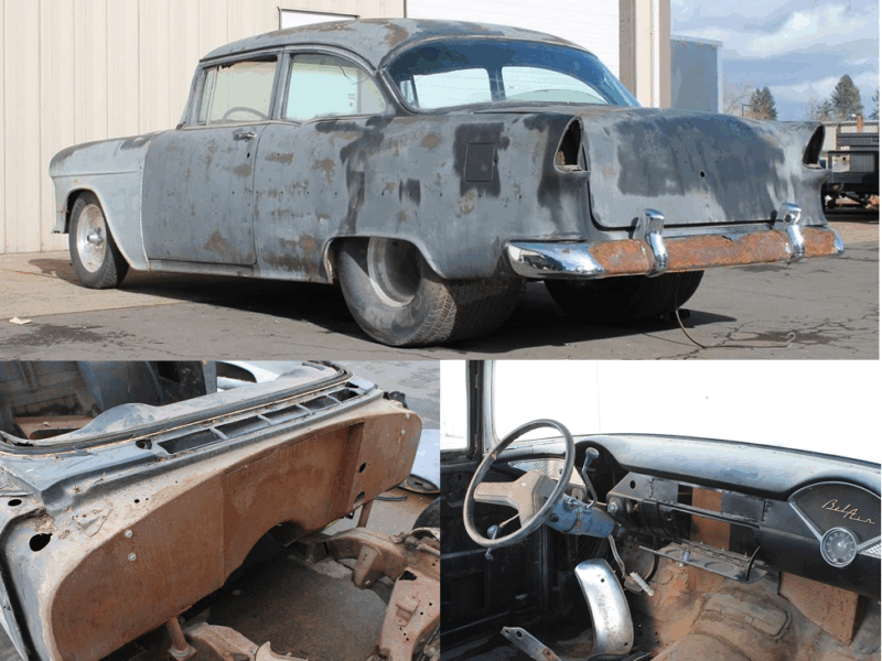 1955 chevy protouring before restoration metalworks speedshop eugene oregon