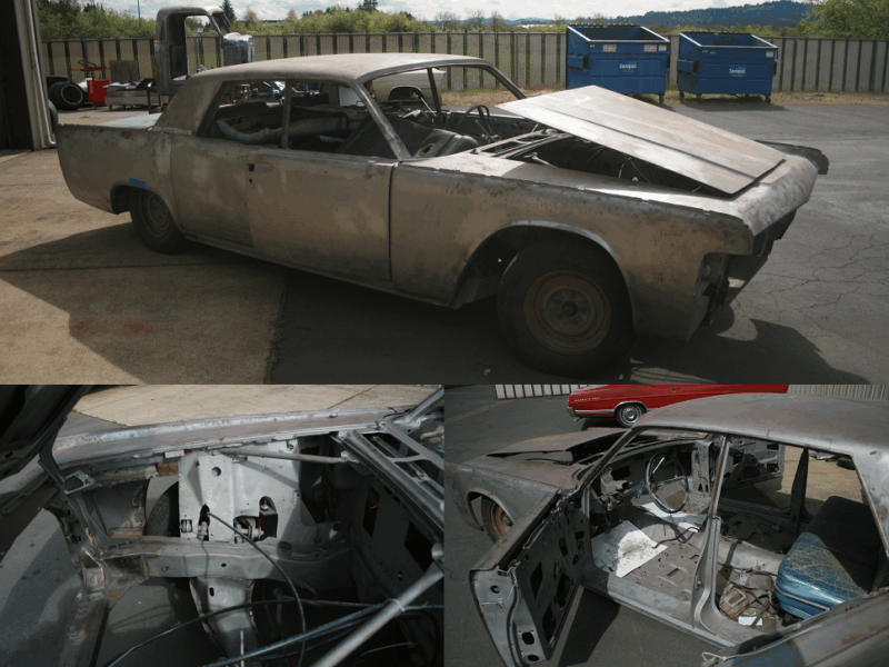 1965 lincoln continental before restoration metalworks speedshop oregon