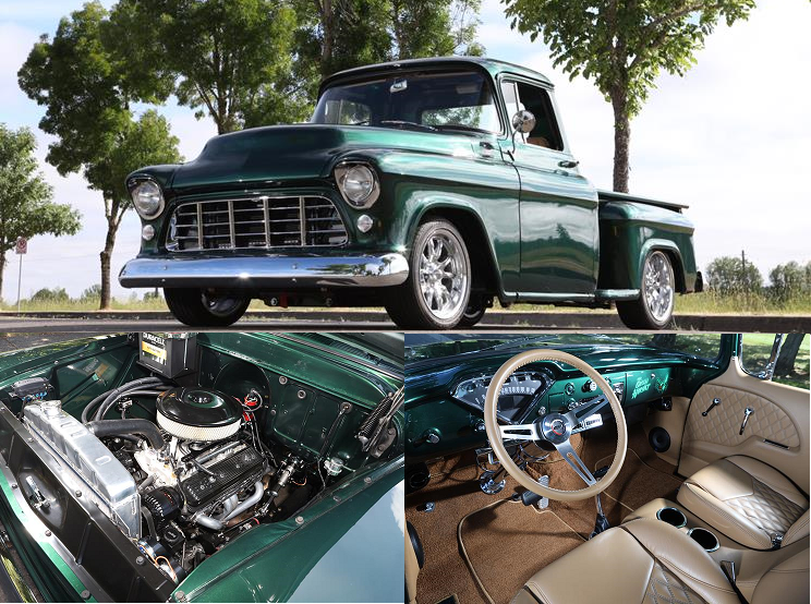 1955 chevy truck green after restoration metalworks speedshop oregon