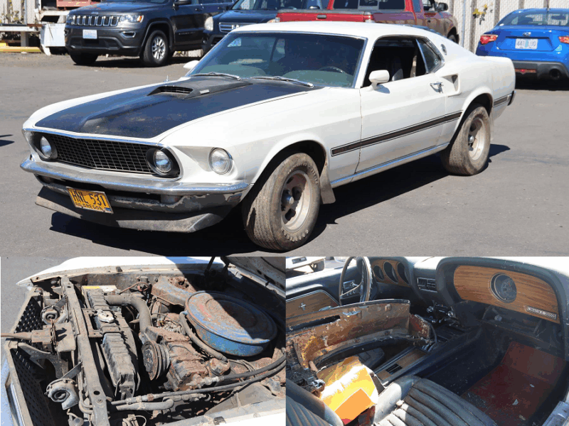 1968 ford mustang mach1 before restoration metalworks oregon